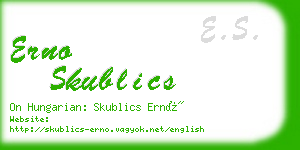 erno skublics business card